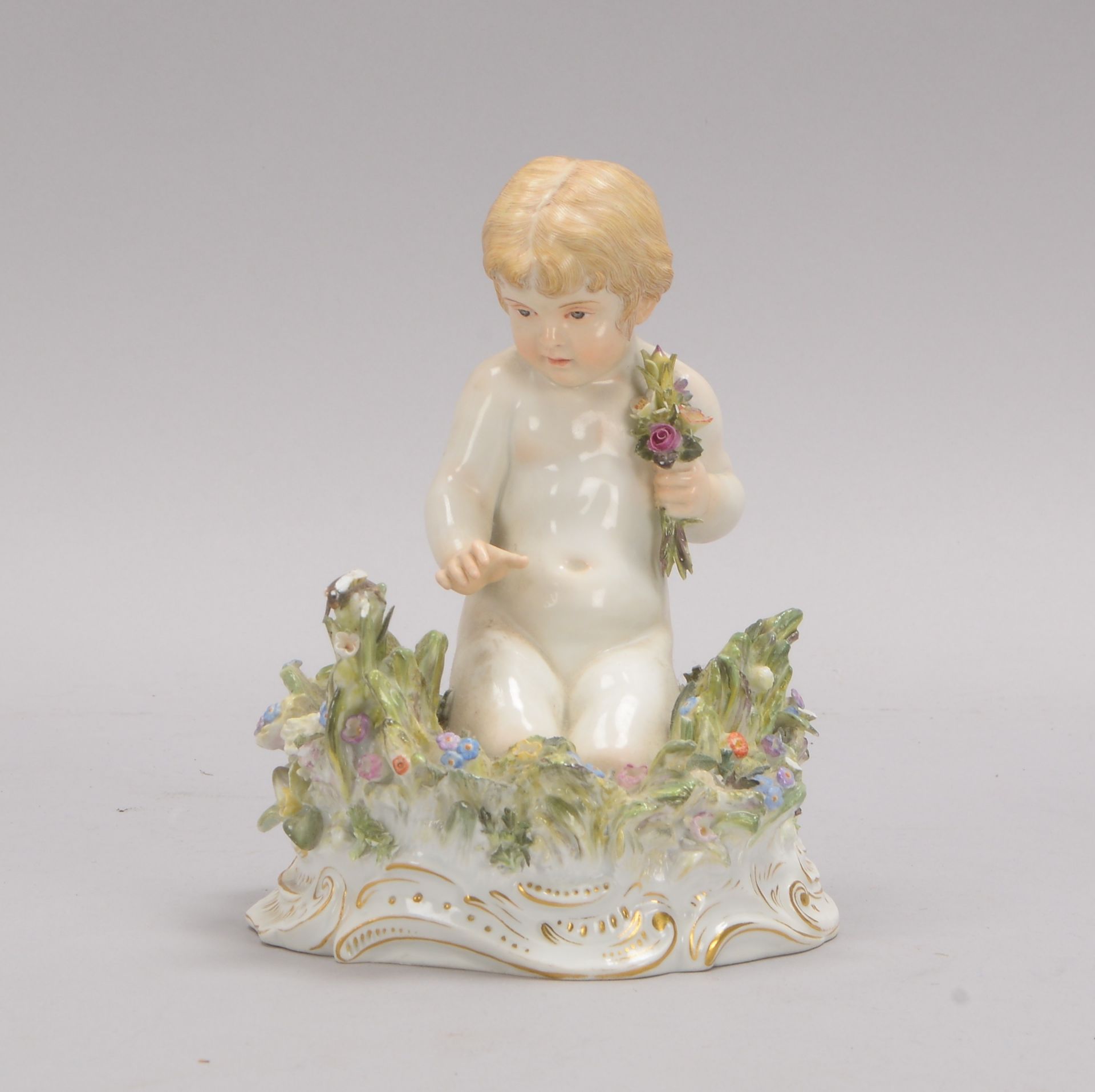 Meissen (Knaufzeit), Porzellanfigur, &#039;Blumenm&auml;dchen&#039;, Modellnr. &#039;R166&#039;, Bos