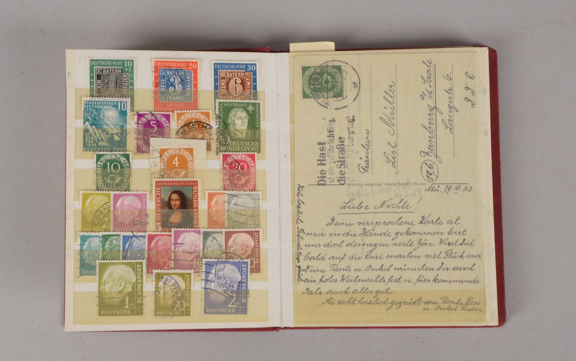 Briefmarken, &#039;Bundesrepublik&#039;/&#039;Berlin&#039;: jeweils Anfangsausgaben, daneben Karten