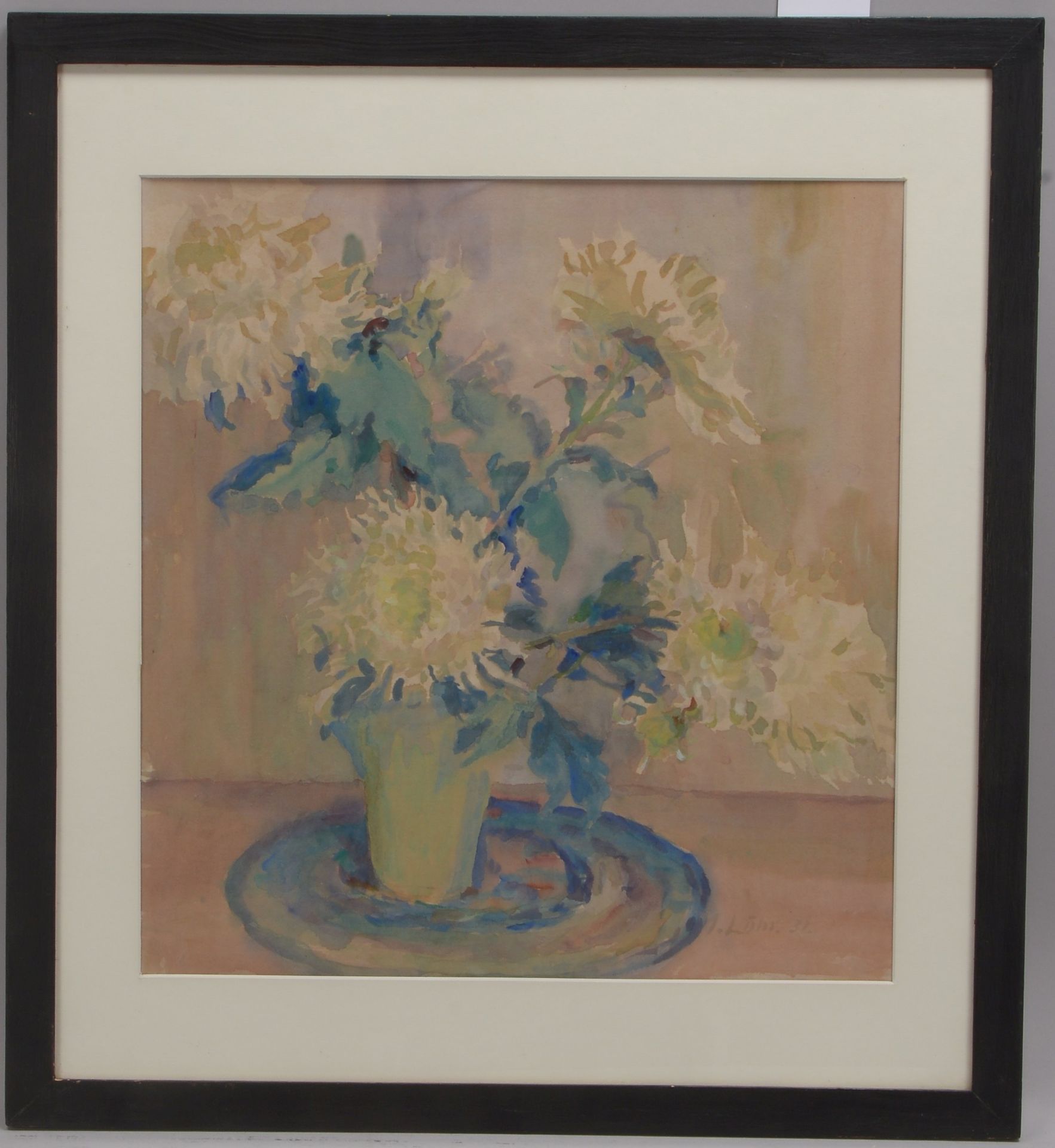 L&ouml;hr, Anna (1870 - 1955), &#039;Chrysanthemen&#039;, Aquarell, unten rechts signiert und datier