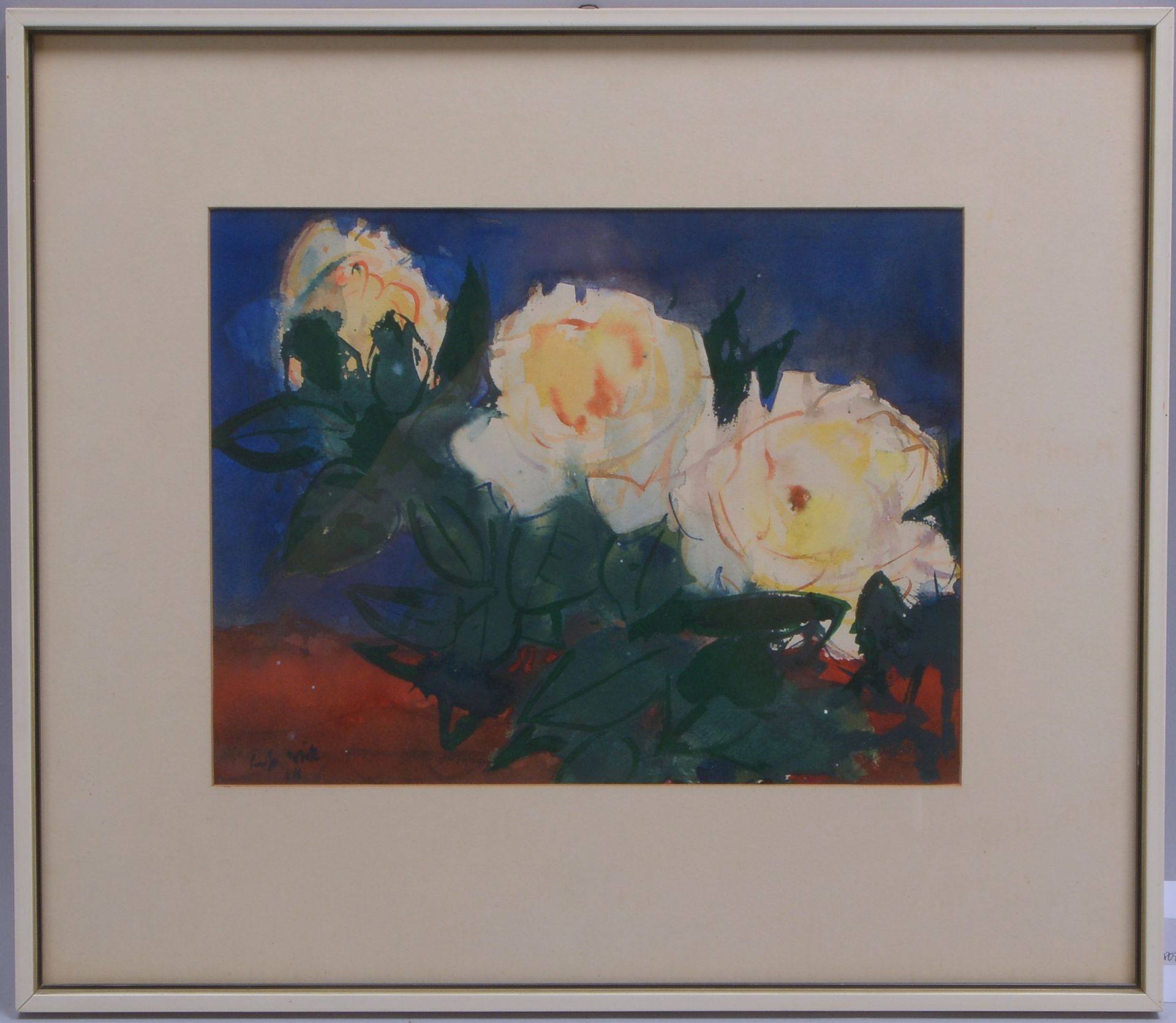 Witt, Ernst (1901 - 1977), &#039;Wei&szlig;e Rosen&#039;, Aquarell, unten links signiert und datiert