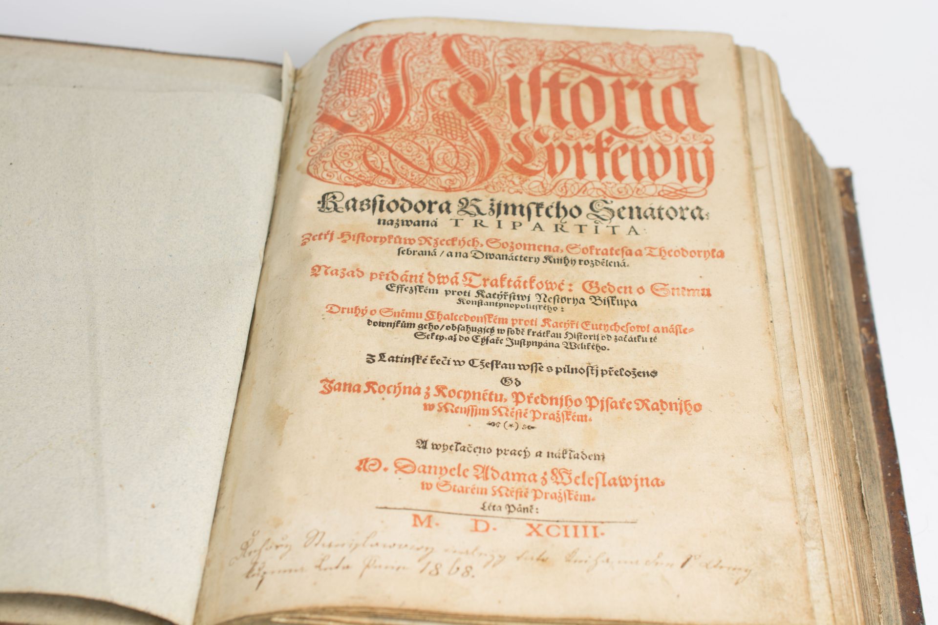 'Historia Cýrkewnj Kassiodora Rzjmského Senatora nazwaná Tripartita', 1594 - Bild 3 aus 4