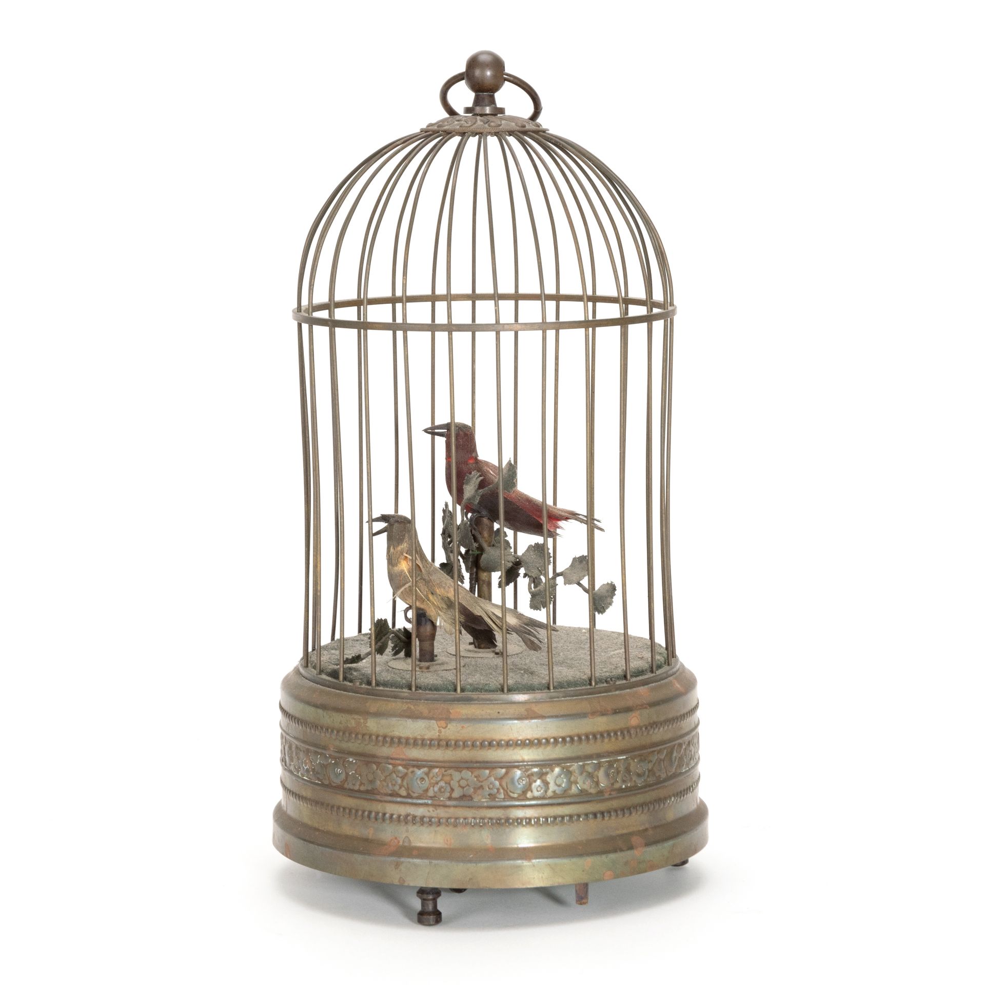Singvogel-Automat als Käfig mit 2 Vögeln - Image 2 of 2