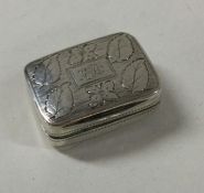 A bright cut silver vinaigrette. Birmingham 1828.