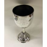 A large Chinese silver goblet of typical form. By