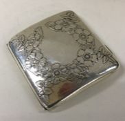 OMAR RAMSDEN: A silver cigarette case with floral