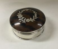 A silver and tortoiseshell jewellery box. Birmingh