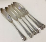 A heavy set of six (plus six) fish knives and fork