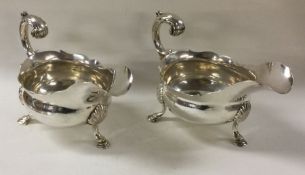 A pair of George III silver sauceboats. London 176