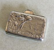 An attractive silver mounted purse with floral dec