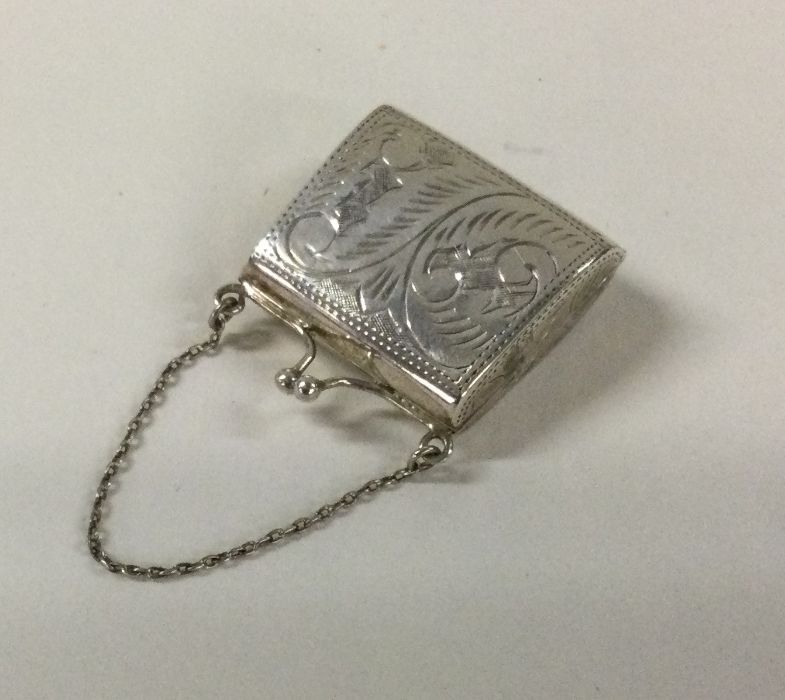 An engraved Sterling silver box in the form of a p