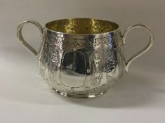 A Victorian silver chased bowl. London 1878. By Ch