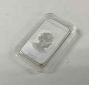 A heavy Australian silver 1 ounce ingot. Est. £25