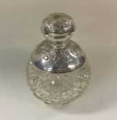 A hobnail cut silver mounted dressing table jar. E