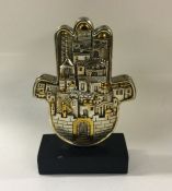 A large silver gilt model of Jerusalem on rectangu