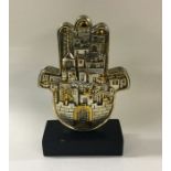 A large silver gilt model of Jerusalem on rectangu