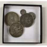 A group of three silver Crowns (coins) etc. Approx