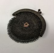 A silver mesh purse of typical form. Approx. 24 gr