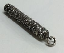 A good silver embossed extending pencil with loop