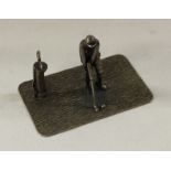 A Dutch silver table toy of a golfer. Est. £30 - £