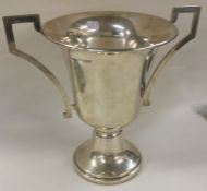 An Edwardian silver two handled trophy cup. Birmin