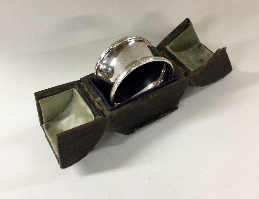 A heavy silver napkin ring. Birmingham 1911. By JW