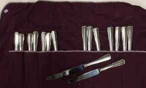 A good heavy set of eight (+ eight) silver table a