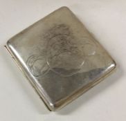 A signed Japanese silver case. Approx. 119 grams. Est. £120 - £150.