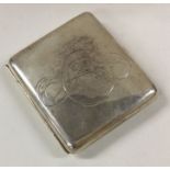 A signed Japanese silver case. Approx. 119 grams. Est. £120 - £150.