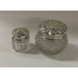 Two silver hobnail cut scent bottles. Est. £20 - £