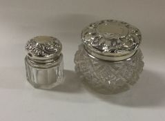 Two silver hobnail cut scent bottles. Est. £20 - £