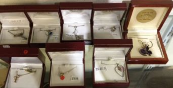 Eight silver necklaces and pendants. Est. £20 - £3