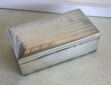 A large silver engine turned cigarette box. Birmin