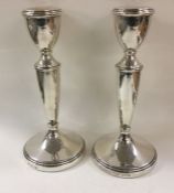 A pair of silver candlesticks. Birmingham 1972. By