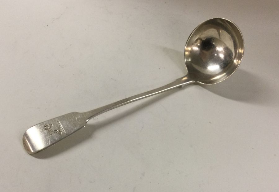 DUBLIN: A Victorian Irish silver toddy ladle. 1868