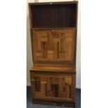 A retro two door cocktail cabinet of parquetry des