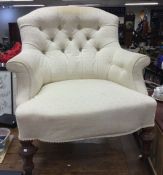 A Victorian button back nursing chair.