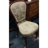 A Victorian mahogany high back chair with upholste