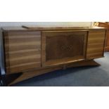 A massive Art Deco two door sideboard with marble