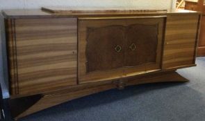 A massive Art Deco two door sideboard with marble