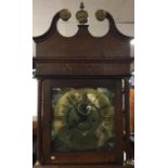 A good oak cased grandfather clock with brass dial