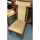 An old Victorian mahogany Prideaux chair.