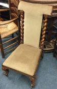 An old Victorian mahogany Prideaux chair.