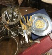 A quantity of silver plated items.