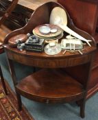 A Georgian mahogany corner washstand.