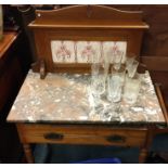 A marble top wash stand.