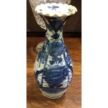 A blue and white Chinese vase.