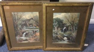 A pair of framed and glazed watercolours.