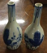 A pair of baluster shaped Chinese blue and white v