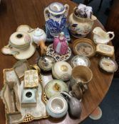 A collection of pottery and other china.