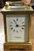 A 20th Century brass carriage clock.